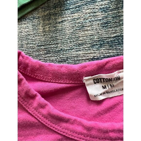 Cotton On Green Blue Pink Mini Lot of 3 Crop Tops Women's Medium - Picture 3 of 6